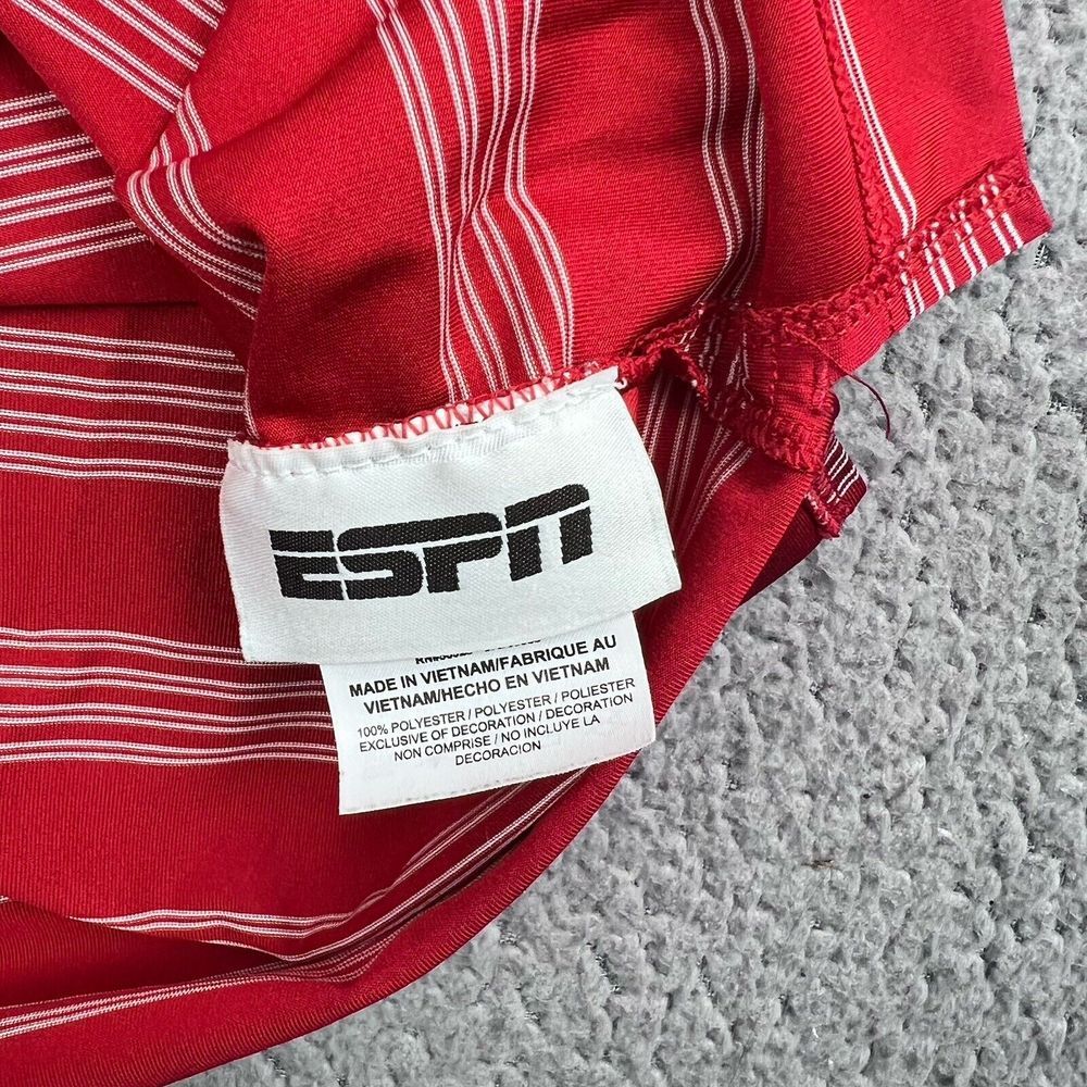 Nike Golf Mens Tour Performance Shirt Small Red White Striped‎ ESPN Logo - Picture 8 of 9